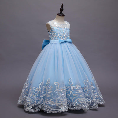 Big Girl Princess Tutu Skirt Children's Sequins Long Dress Polyester Girls Dress sky blue, royal blue, dark purple size information Big Girl Princess Skirt Children 