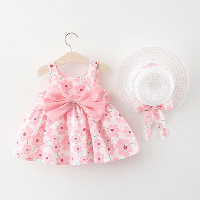  Children's Vest Westernized Sleeveless Dress korean version cotton dress pleats element cute dress category  Children's Vest Westernized Sleeveless Dress korean